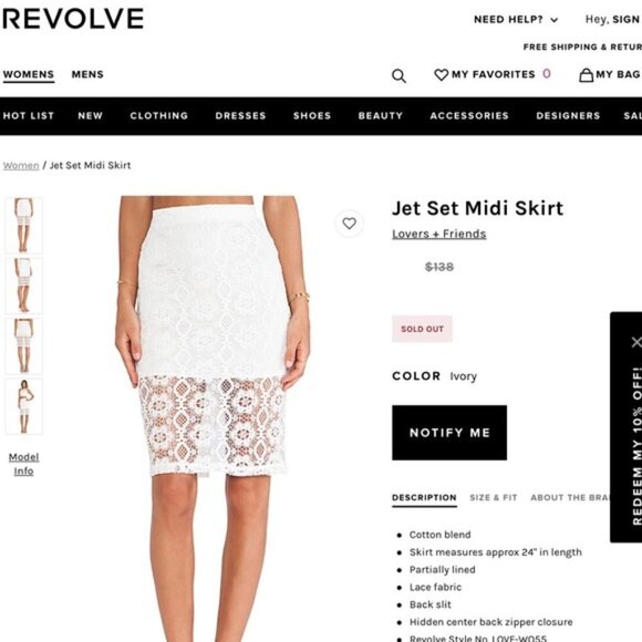 NEW Lovers + Friends Revolve Jet Set Midi Skirt XS - Picture 3 of 16